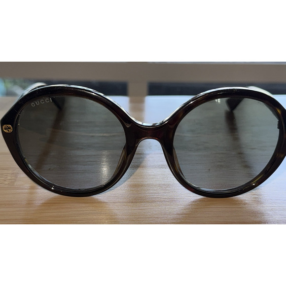 Authentic Gucci GG0023S Havana Sunglasses Round Tortoiseshell Oversized Fashion - Picture 2 of 10